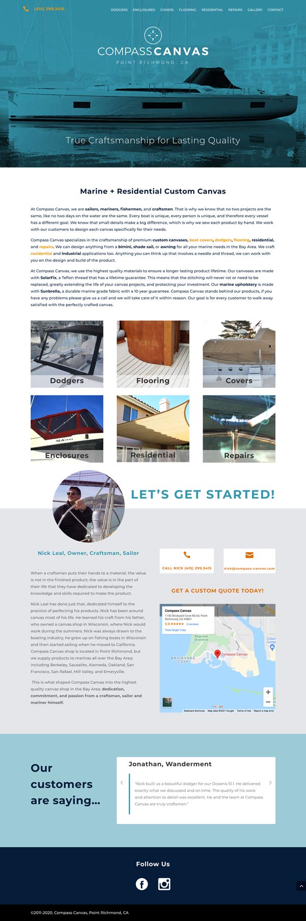 Compass Canvas website built by Wicked Code