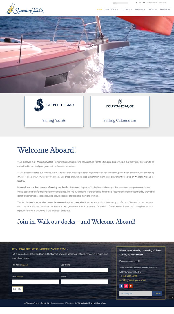 Signature Yachts of Seattle Home Page